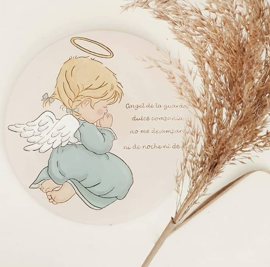 regalo bautizo artesanía pieza Tesela y Pincel